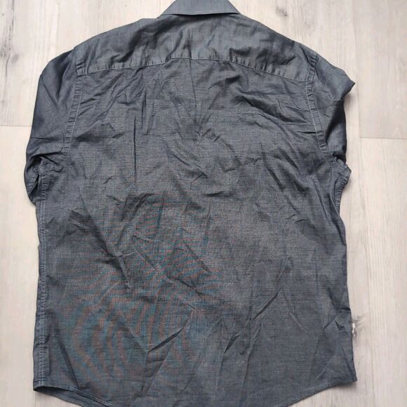 UNTUCKit Shirt Mens Small Longsleeves Button-up Slate Gray Dress Shirt - Picture 4 of 4